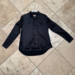 Nicole Miller Artelier Black Button-Down Blouse